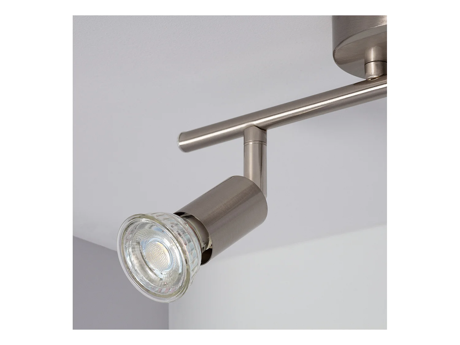 Lámpara de Techo Orientable Aluminio Oasis 2 Focos Plata Plateado