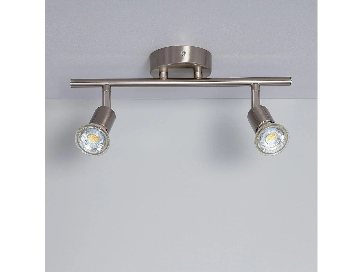 Plafonnier Orientable Aluminium Oasis 2 Spots Argenté Argent