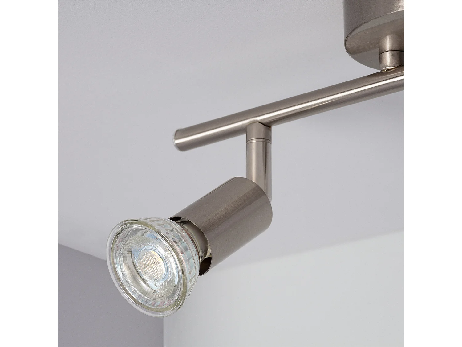 Plafonnier Orientable Aluminium Oasis 2 Spots Argenté Argent