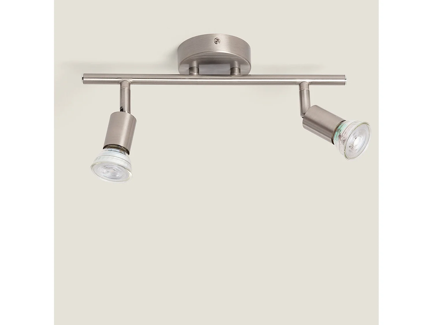 Lampada da Soffitto Orientabile Alluminio 2 Faretti Argento Oasis Argento