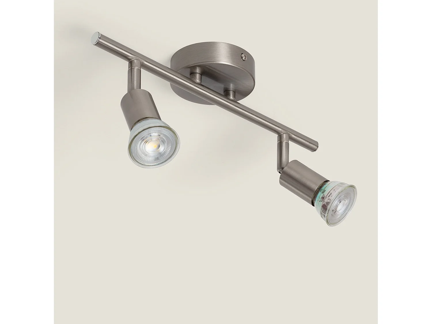 Lampada da Soffitto Orientabile Alluminio 2 Faretti Argento Oasis Argento