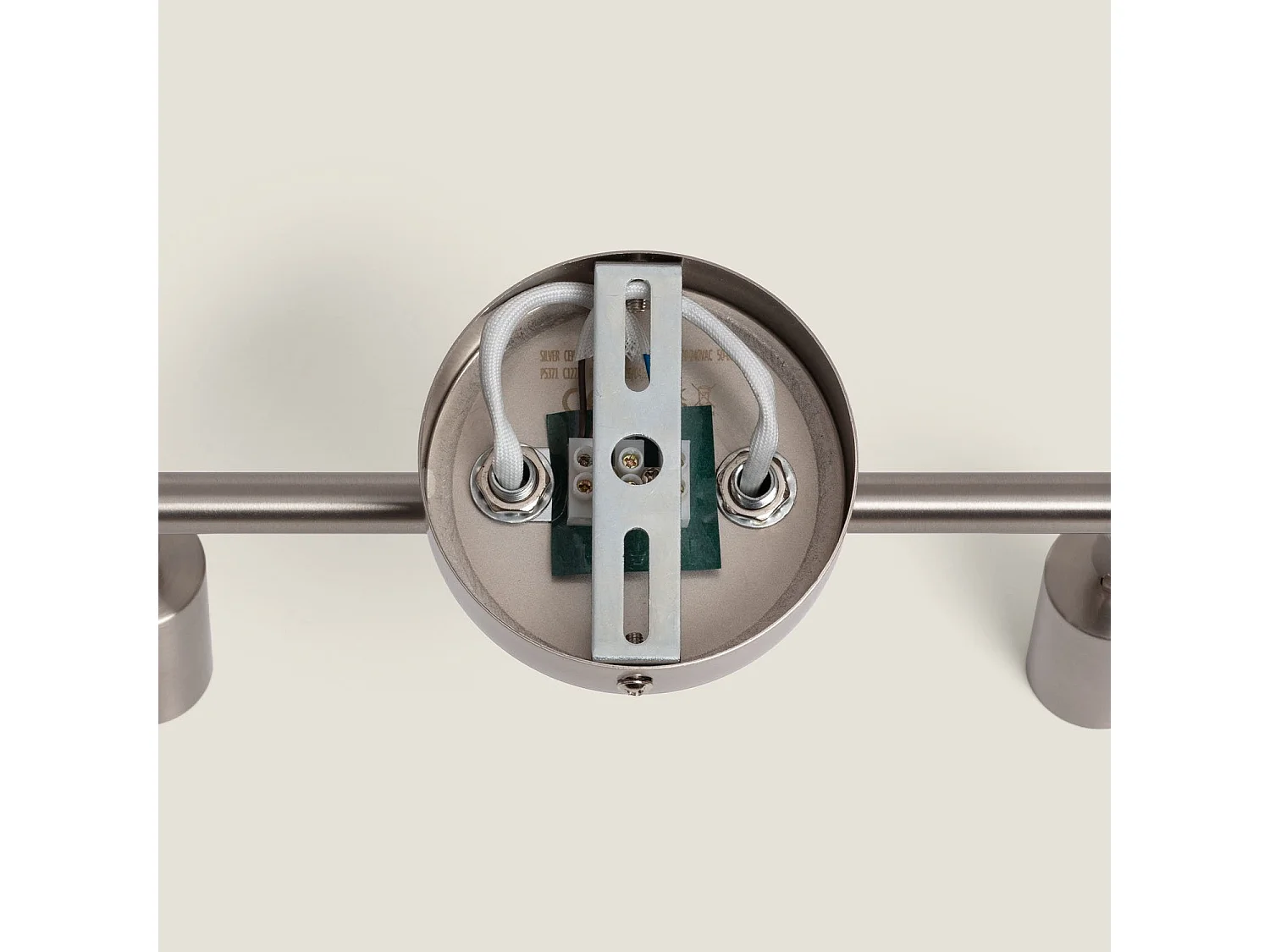 Lampada da Soffitto Orientabile Alluminio 2 Faretti Argento Oasis Argento