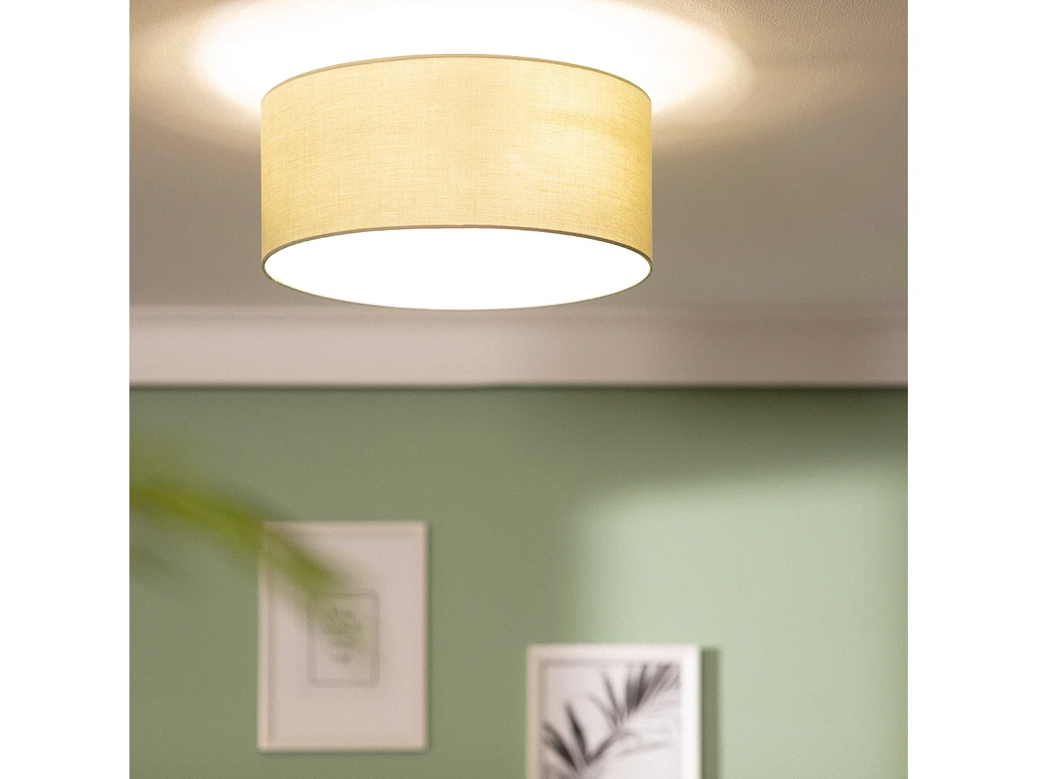 Plafón Circular Tela Ø400 mm Zani Verde