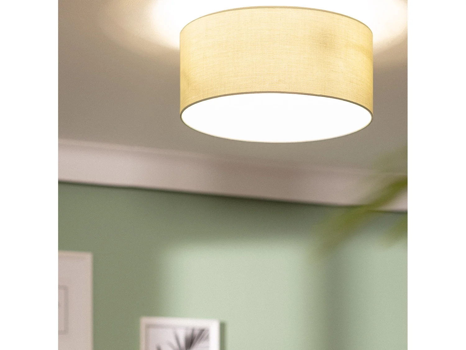 Plafón Circular Tela Ø400 mm Zani Verde