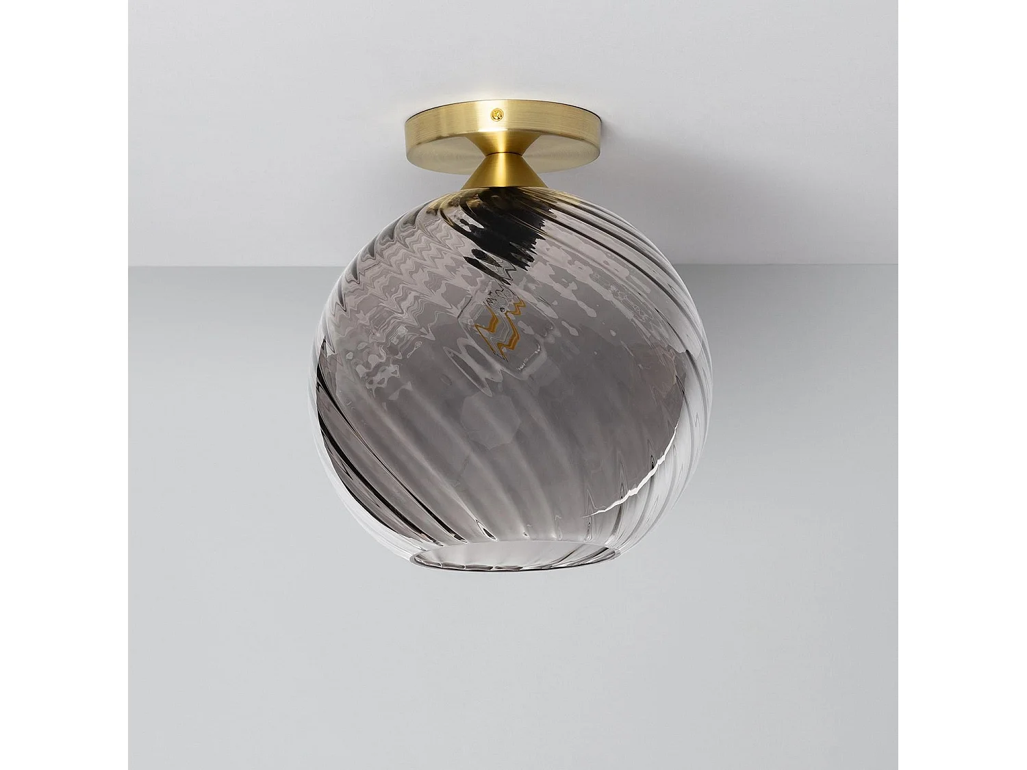 Plafonnier Verre Kikombe Gris Fumée