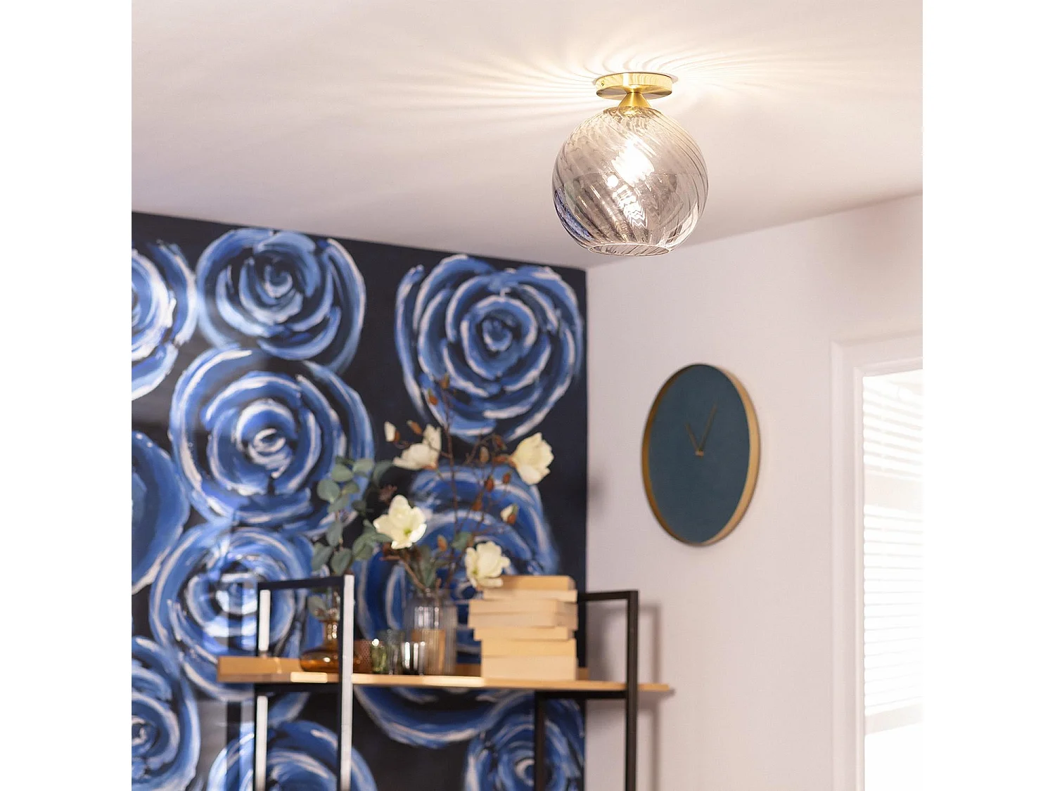 Plafonnier Verre Kikombe Gris Fumée