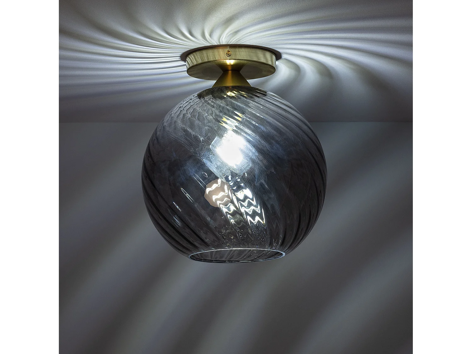 Plafonnier Verre Kikombe Gris Fumée