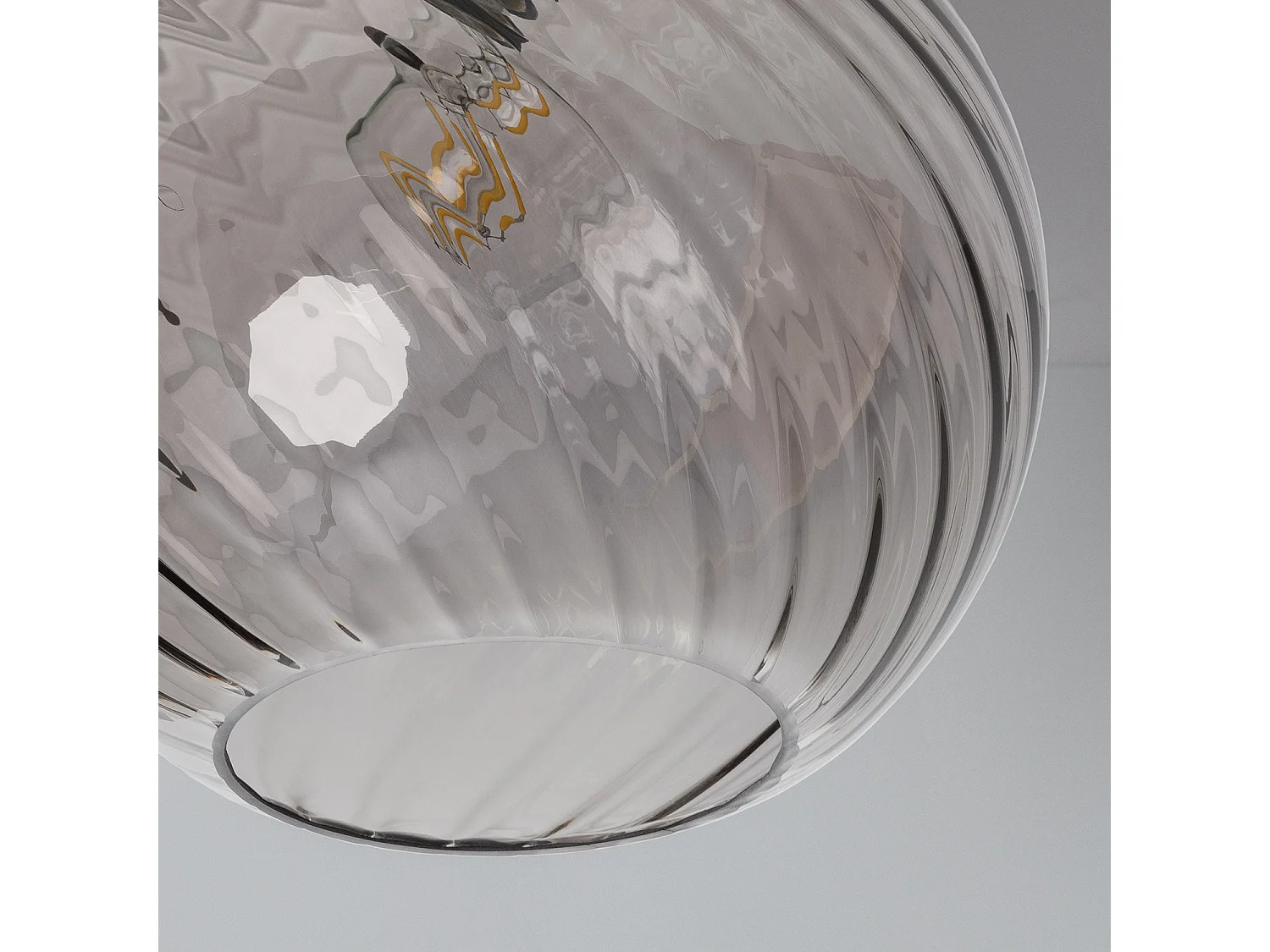 Plafonnier Verre Kikombe Gris Fumée