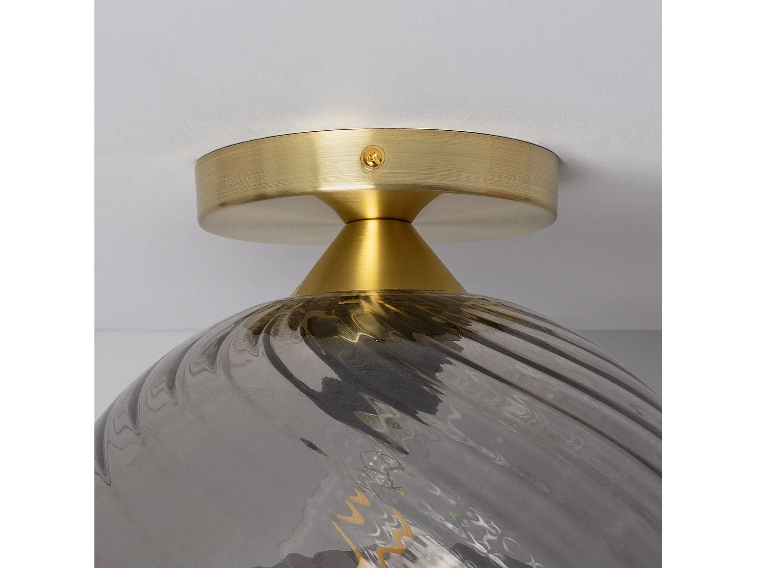 Plafonnier Verre Kikombe Gris Fumée