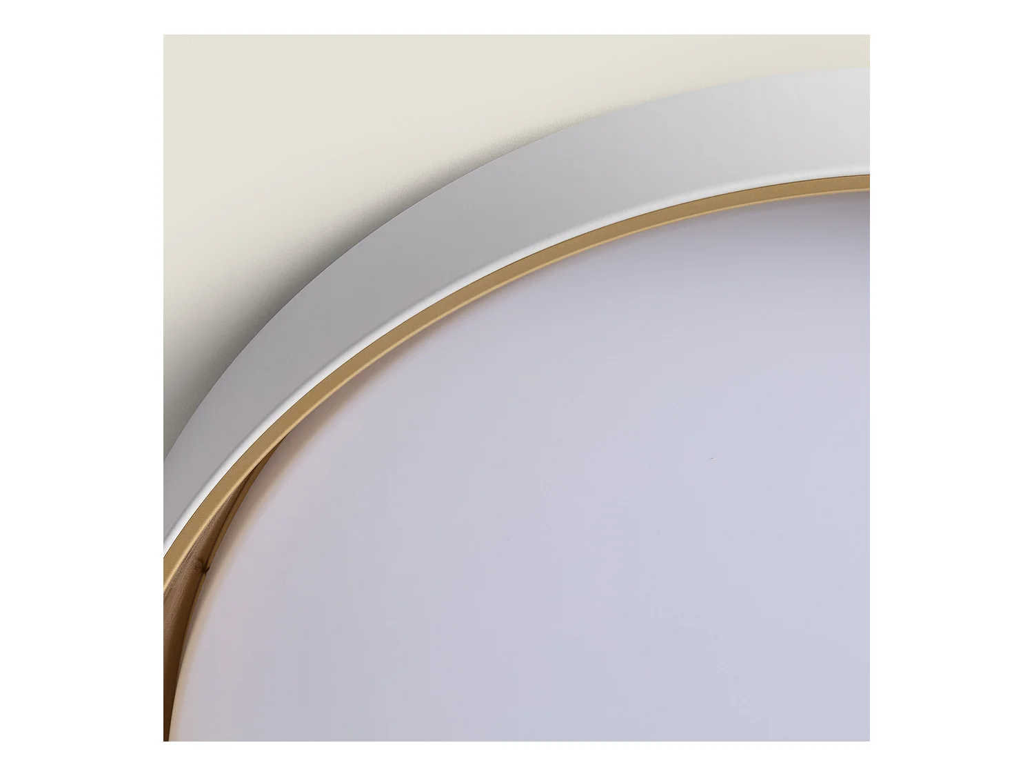 Plafonnier LED Rond Métal 30W CCT Sélectionnable Big Broadwey Ø550 mm Blanc / Or