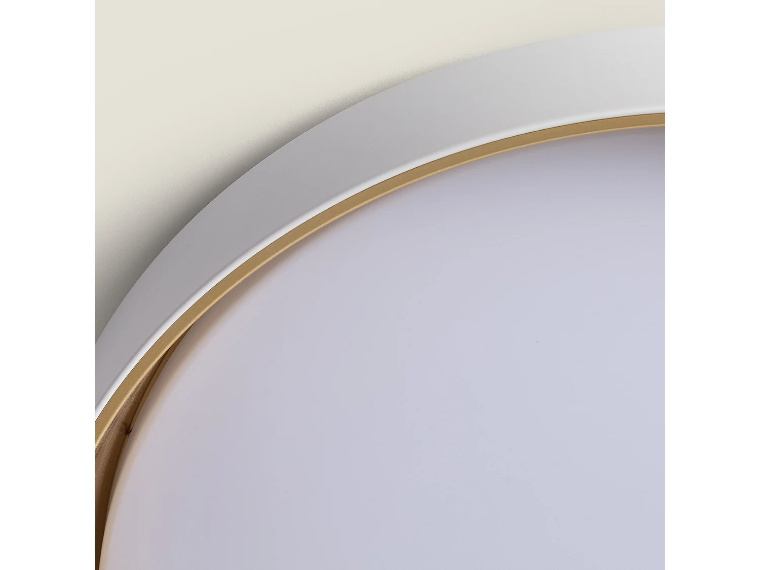 Plafonnier LED Rond Métal 30W CCT Sélectionnable Big Broadwey Ø550 mm Blanc / Or