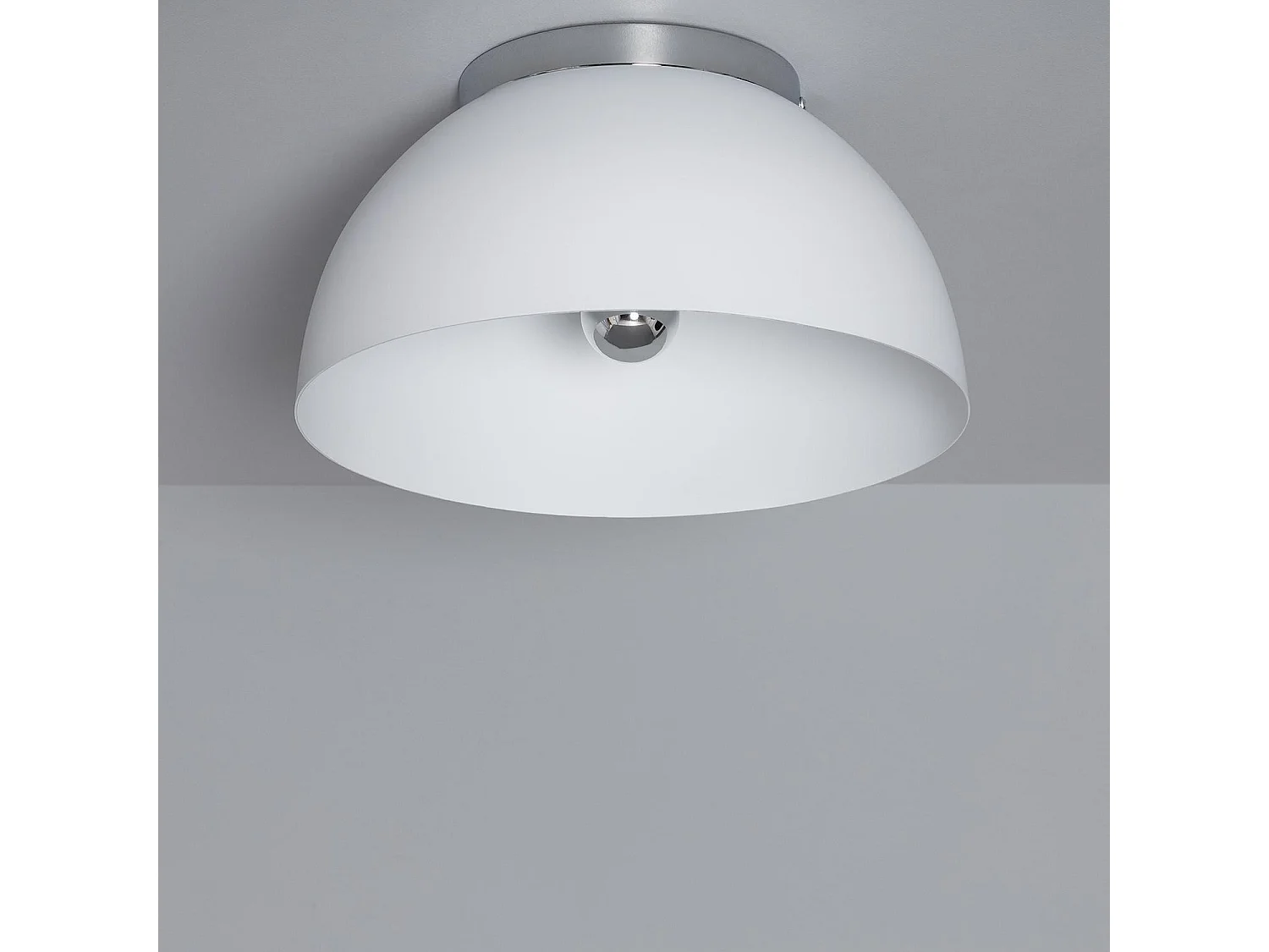 Plafonnier Rond Aluminium Ø305 mm Bosco Silver Vert Céladon