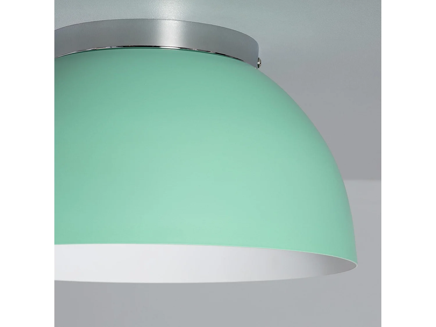 Plafonnier Rond Aluminium Ø305 mm Bosco Silver Vert Céladon