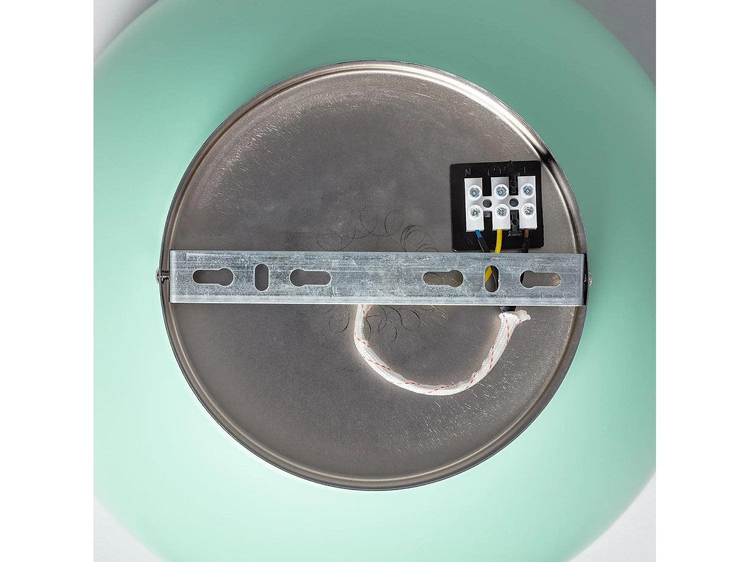 Plafonnier Rond Aluminium Ø305 mm Bosco Silver Vert Céladon