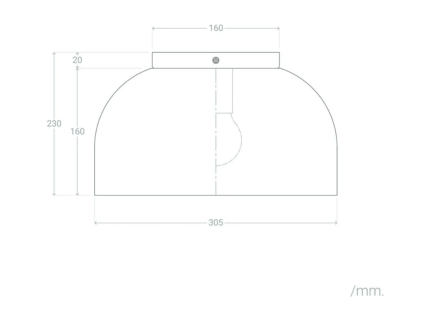 Plafonnier Rond Aluminium Ø305 mm Bosco Silver Vert Céladon