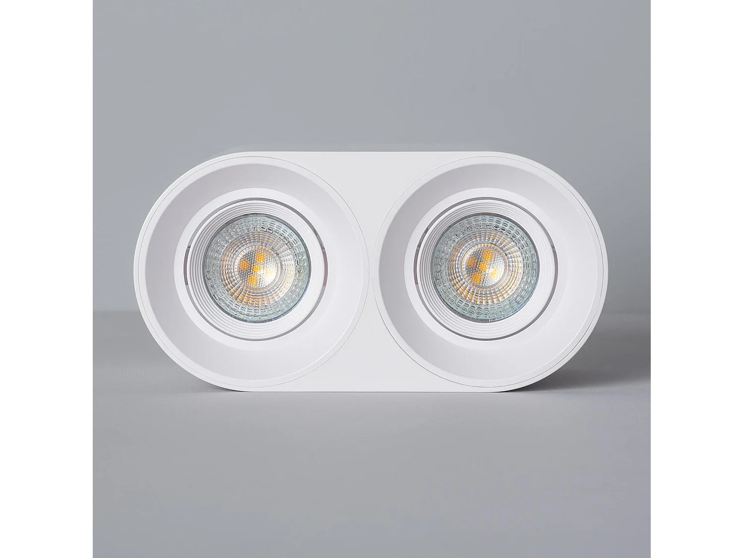 Plafonnier Space Double Blanc avec Ampoule GU10  4000K Blanc neutre