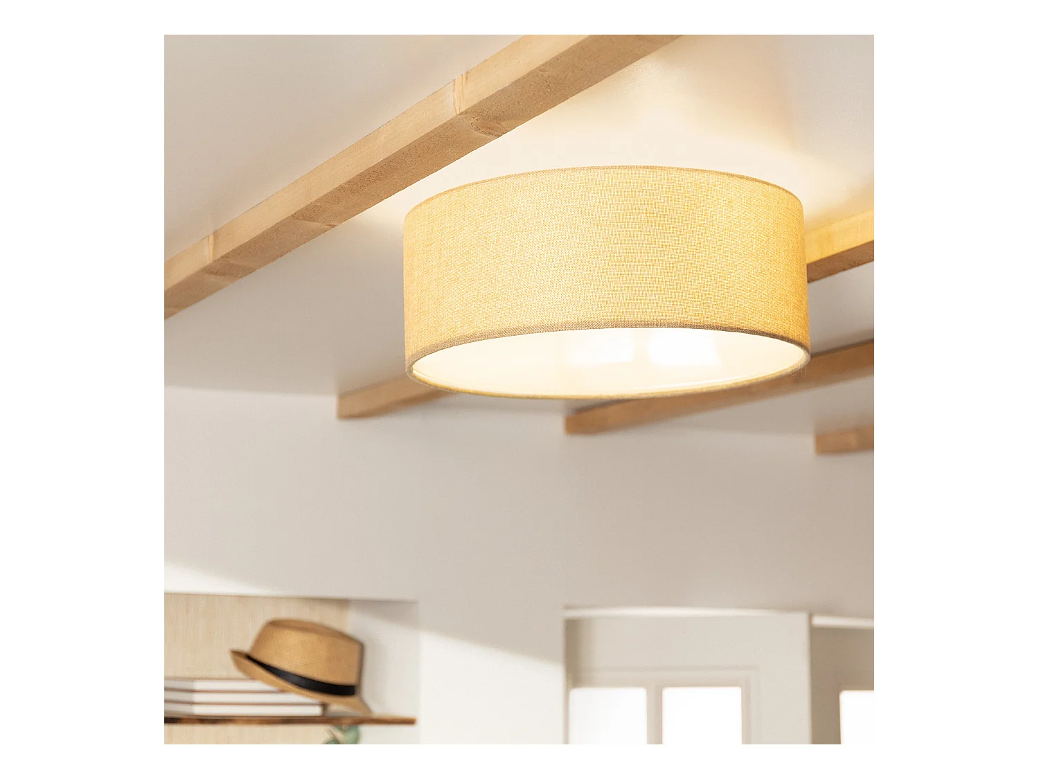 Plafón Circular Tela Ø450 mm Korsade Camel