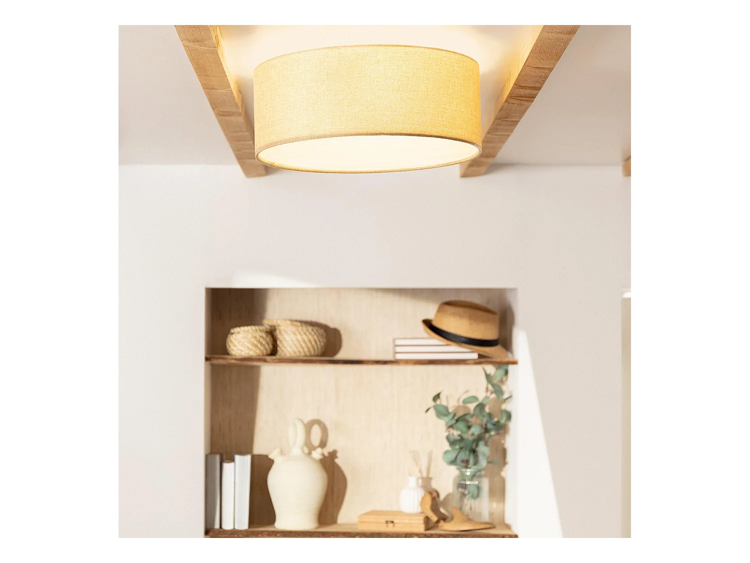 Plafón Circular Tela Ø450 mm Korsade Camel