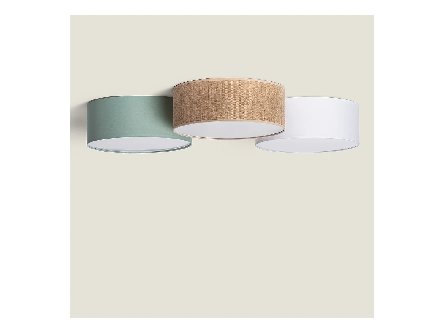 Plafonnier Rond Tissu Korsade Ø450 mm  Camel