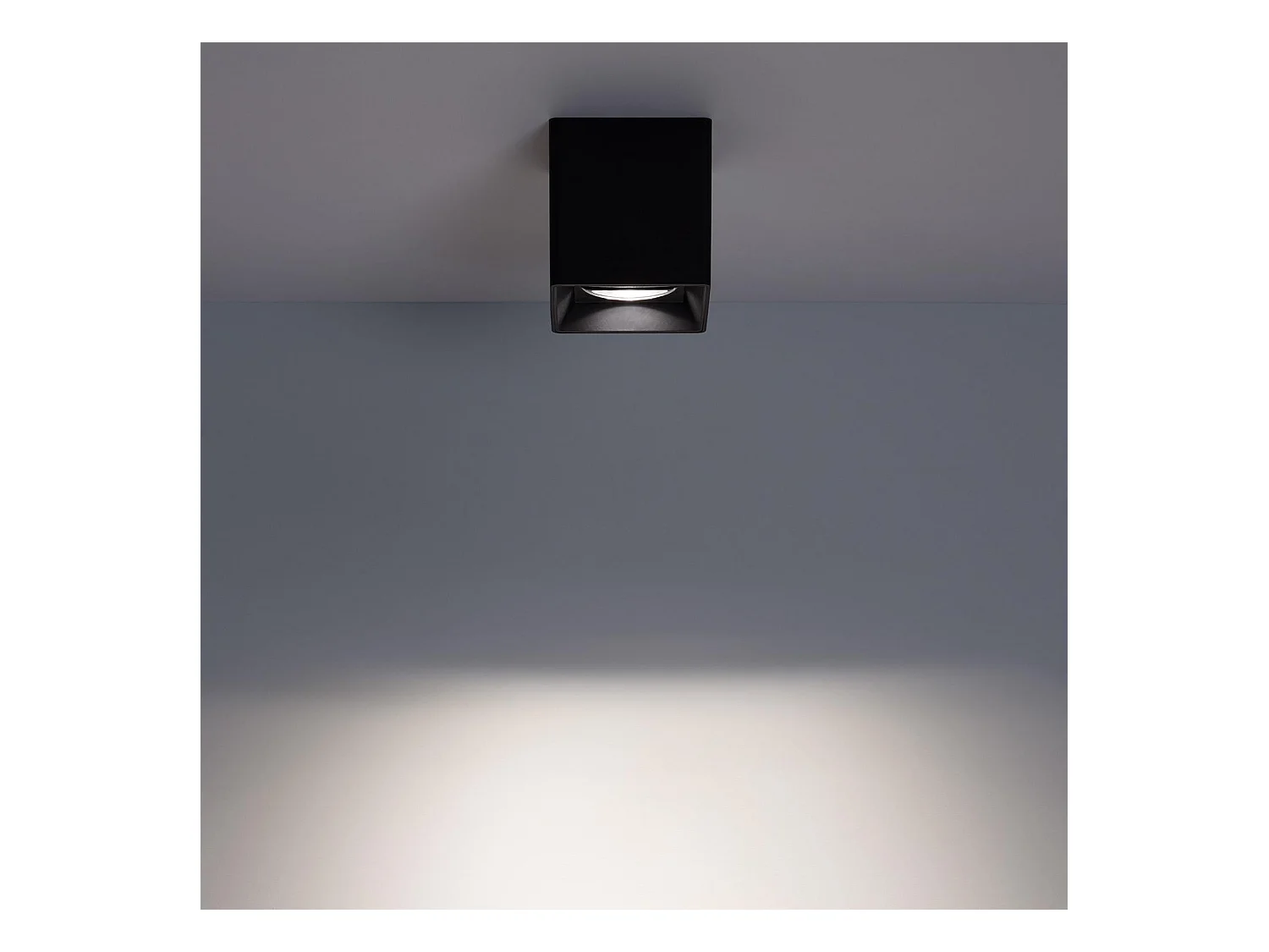 Plafonnier Space Carré Noir avec Ampoule GU10  4000K Blanc neutre