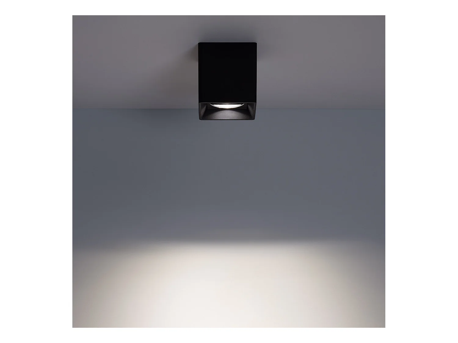 Plafonnier Space Carré Noir avec Ampoule GU10  4000K Blanc neutre
