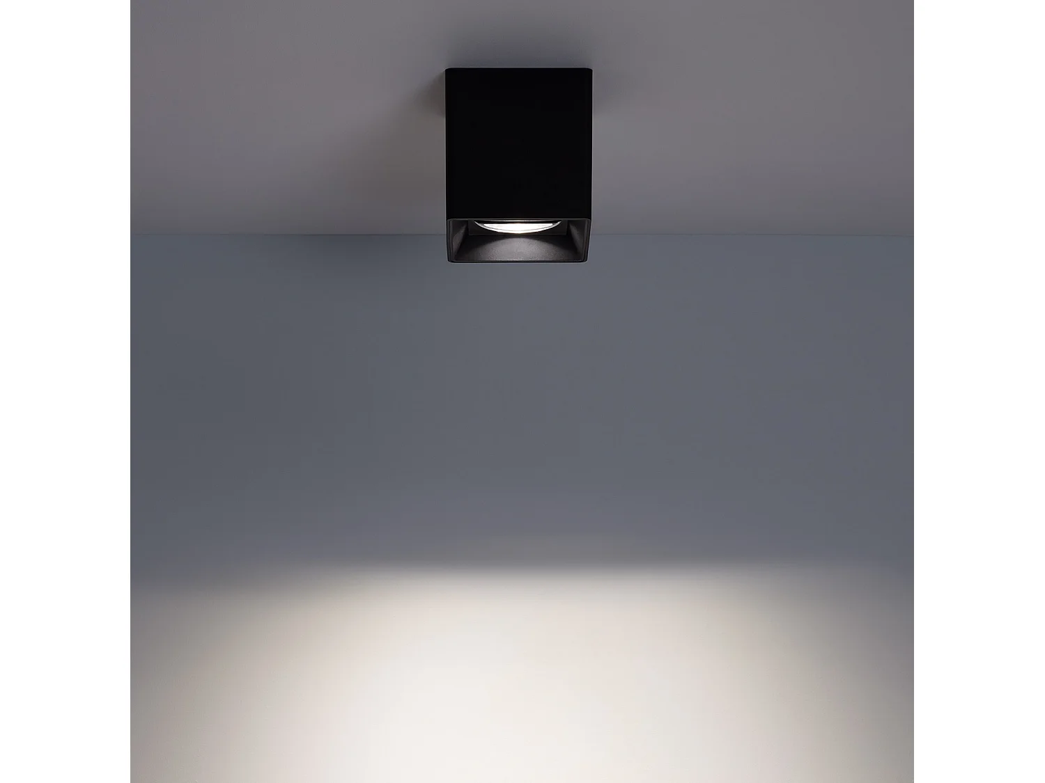 Plafonnier Space Carré Noir avec Ampoule GU10  4000K Blanc neutre