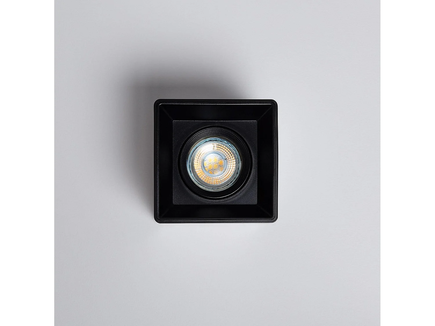 Applique da Soffitto Quadrata Nero con Lampadina GU10 Space 4000K Bianco Naturale