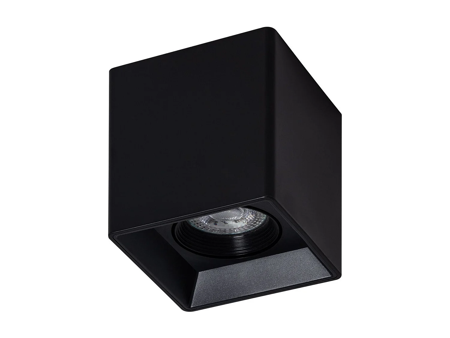 Applique da Soffitto Quadrata Nero con Lampadina GU10 Space 4000K Bianco Naturale