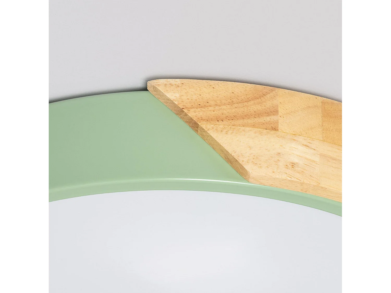 Plafón LED 24W Circular Madera y Aluminio Ø418 mm CCT Seleccionable Semi-Dari Verde Celadón