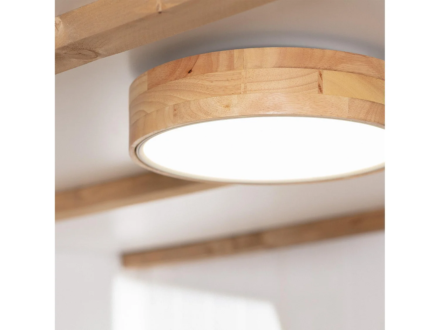 Plafoniera LED 15W Circolare Legno Ø370 mm CCT Selezionabile Dari Bianco