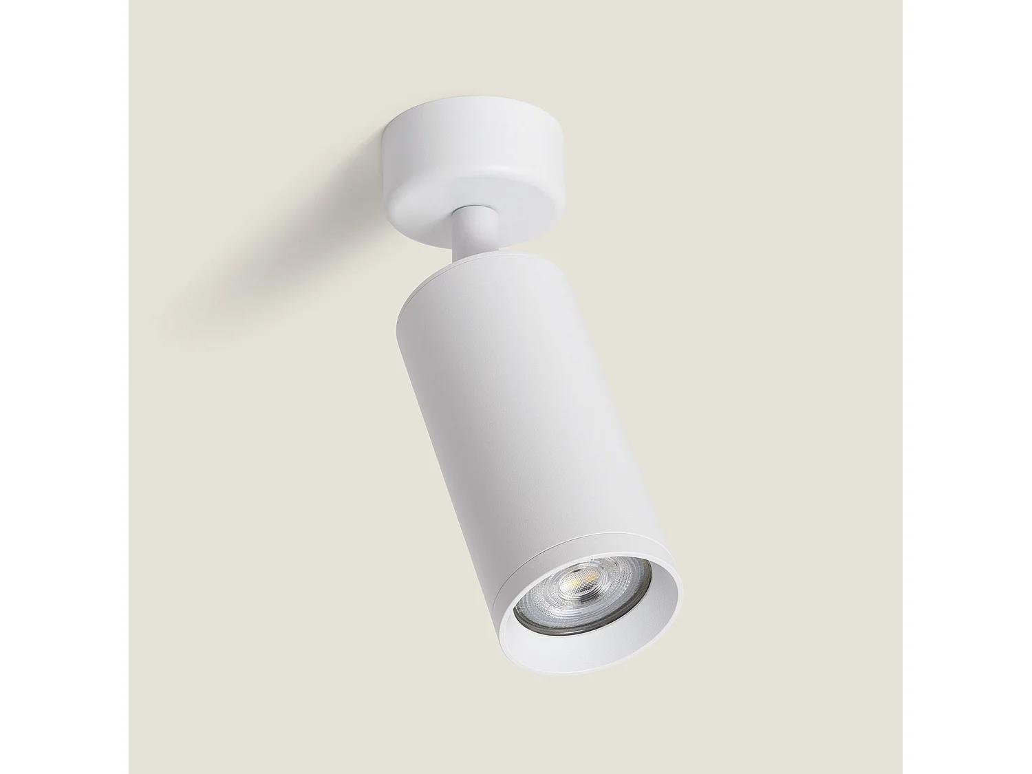 Foco Portalámparas Aluminio para Bombillas GU10 Cuarzo Blanco