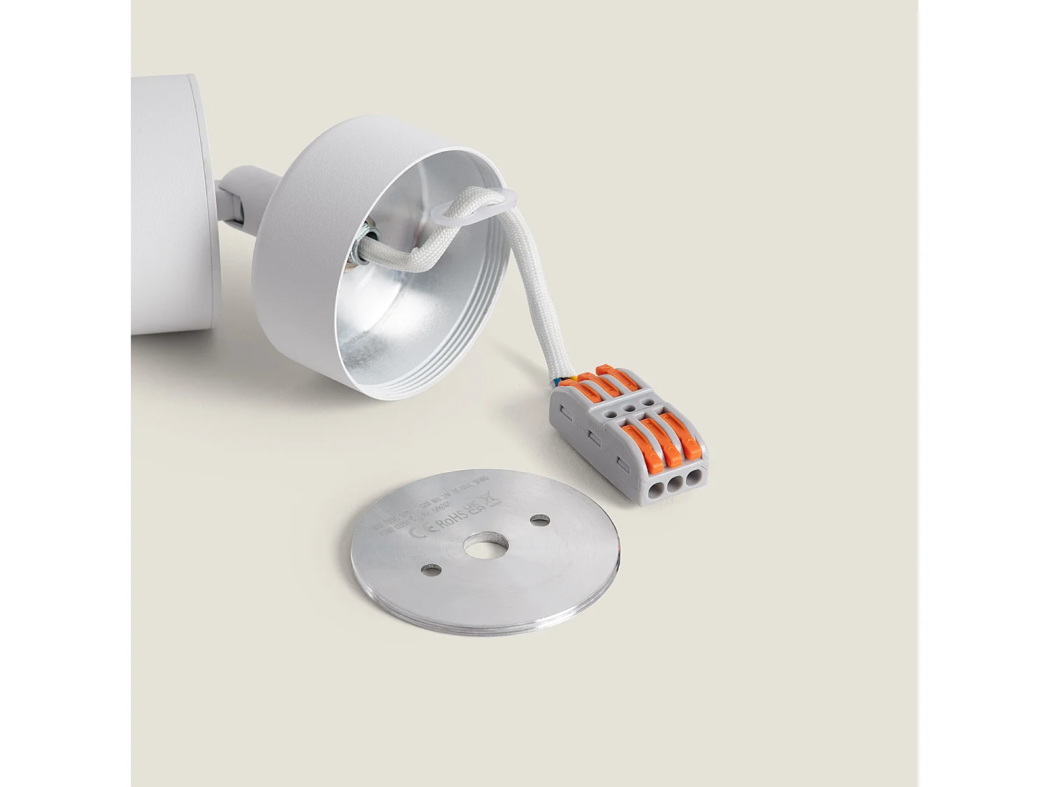 Foco Portalámparas Aluminio para Bombillas GU10 Cuarzo Blanco