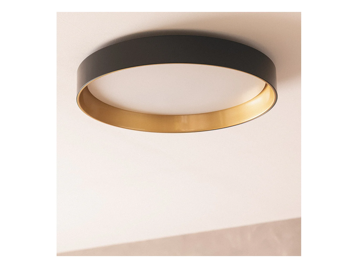 Plafón LED 30W Circular Metal Ø550 mm CCT Seleccionable Big Broadway Negro / Dorado