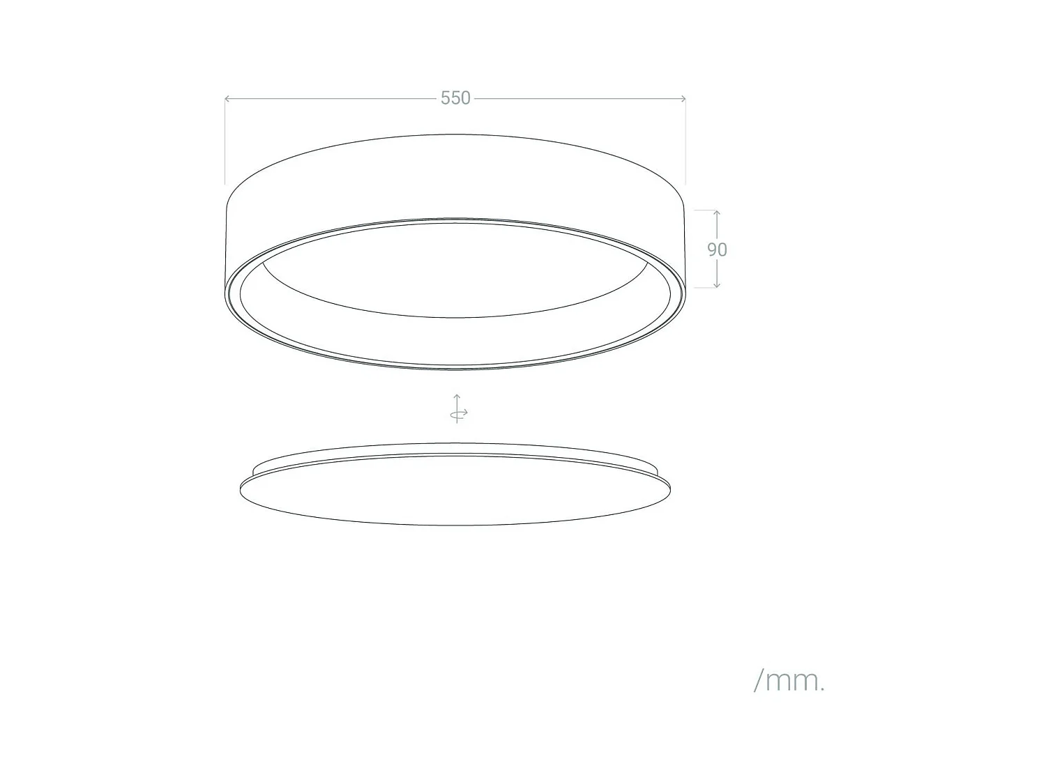 Plafón LED 30W Circular Metal Ø550 mm CCT Seleccionable Big Broadway Negro / Dorado