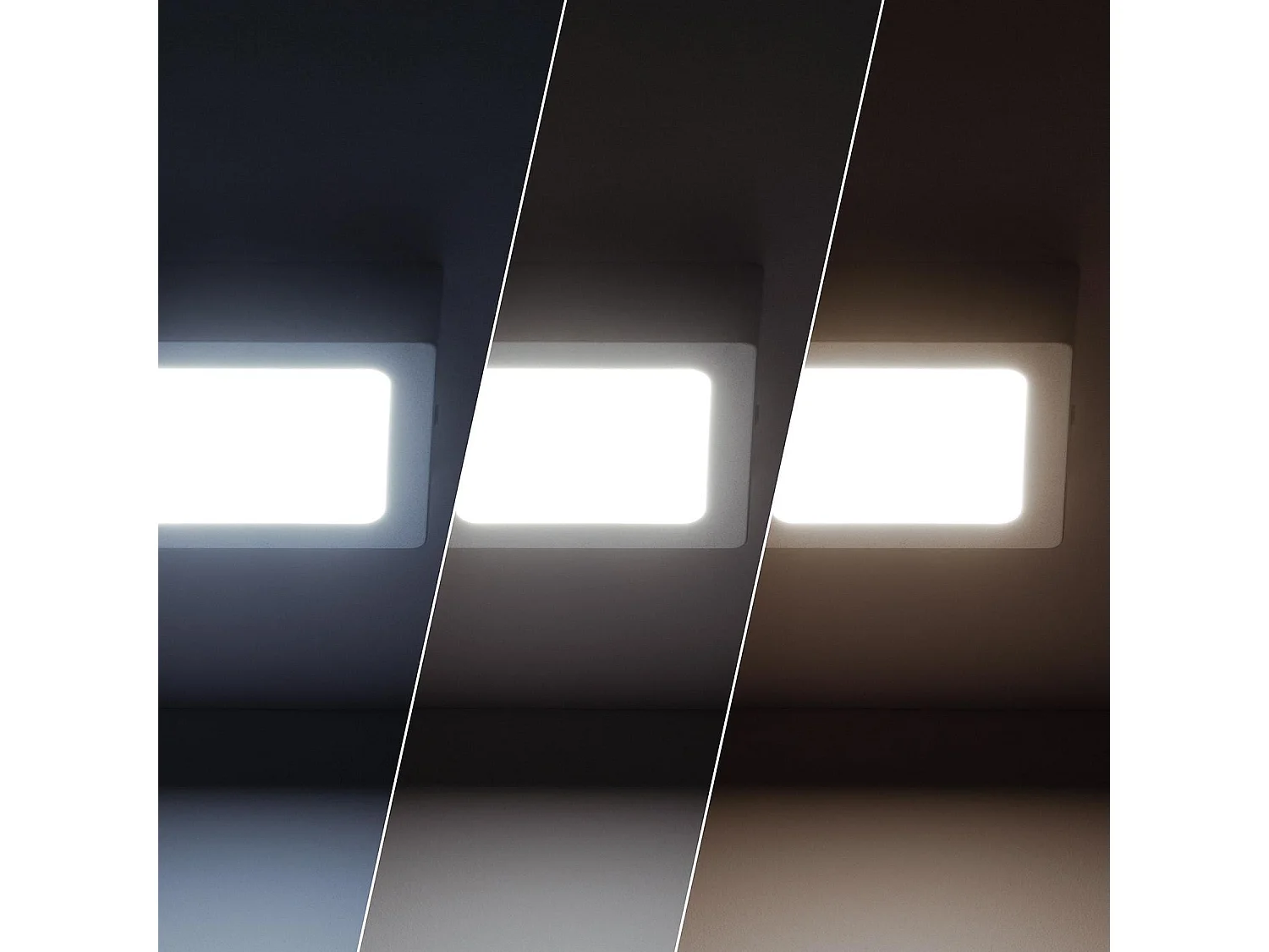 Plafoniera LED 6W Quadrato Alluminio 105x105 mm Slim CCT Selezionabile Galán SwitchDimm Grigio