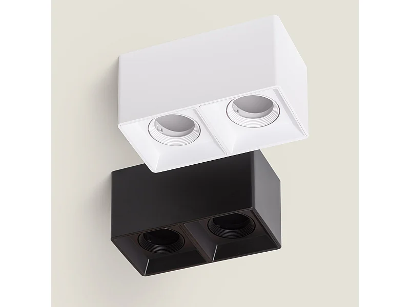 Applique da Soffitto Space Quadrata Doppia Nero