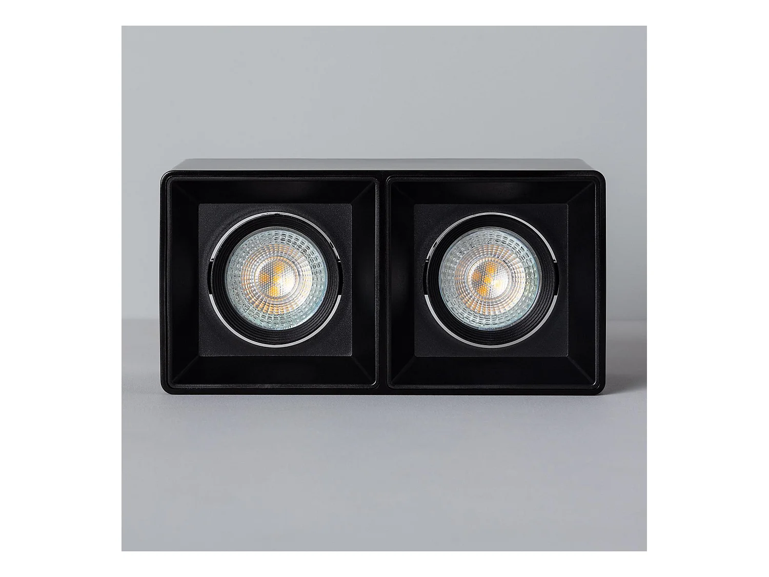 Plafonnier Space Carré Double Noir