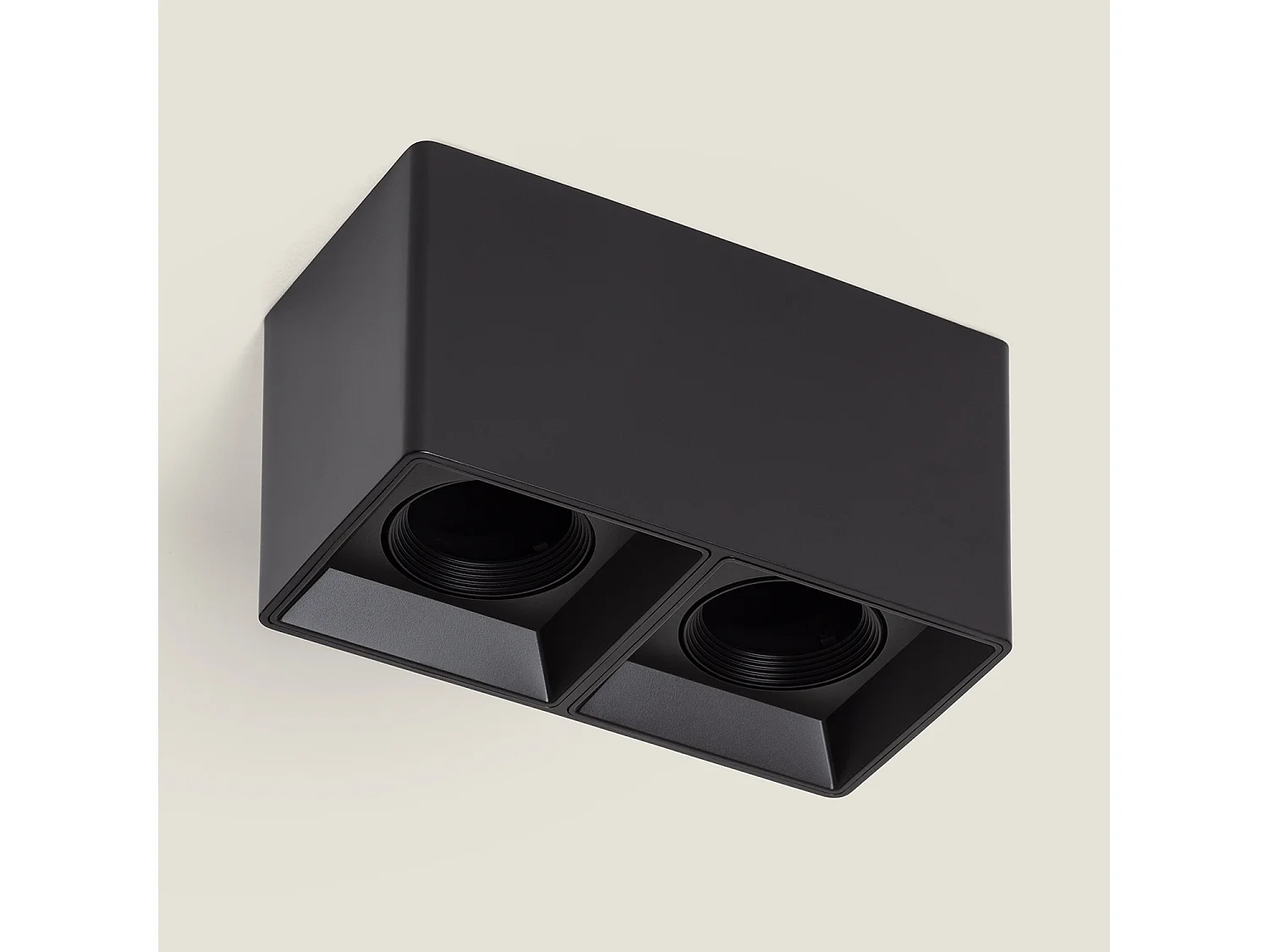 Plafonnier Space Carré Double Noir