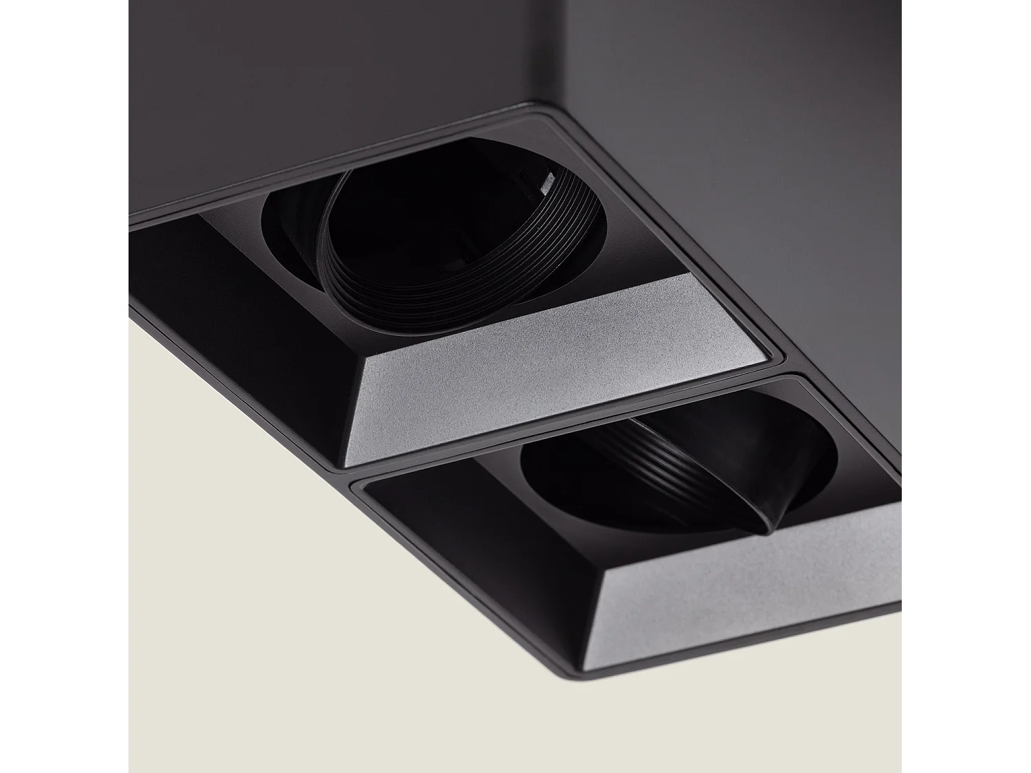 Plafonnier Space Carré Double Noir