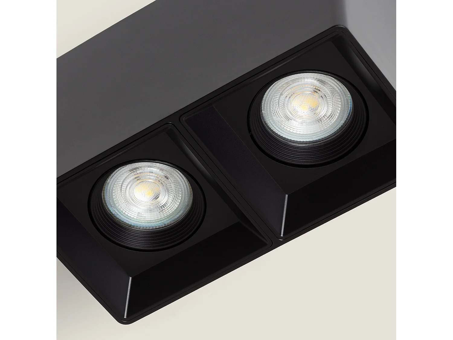 Plafonnier Space Carré Double Noir