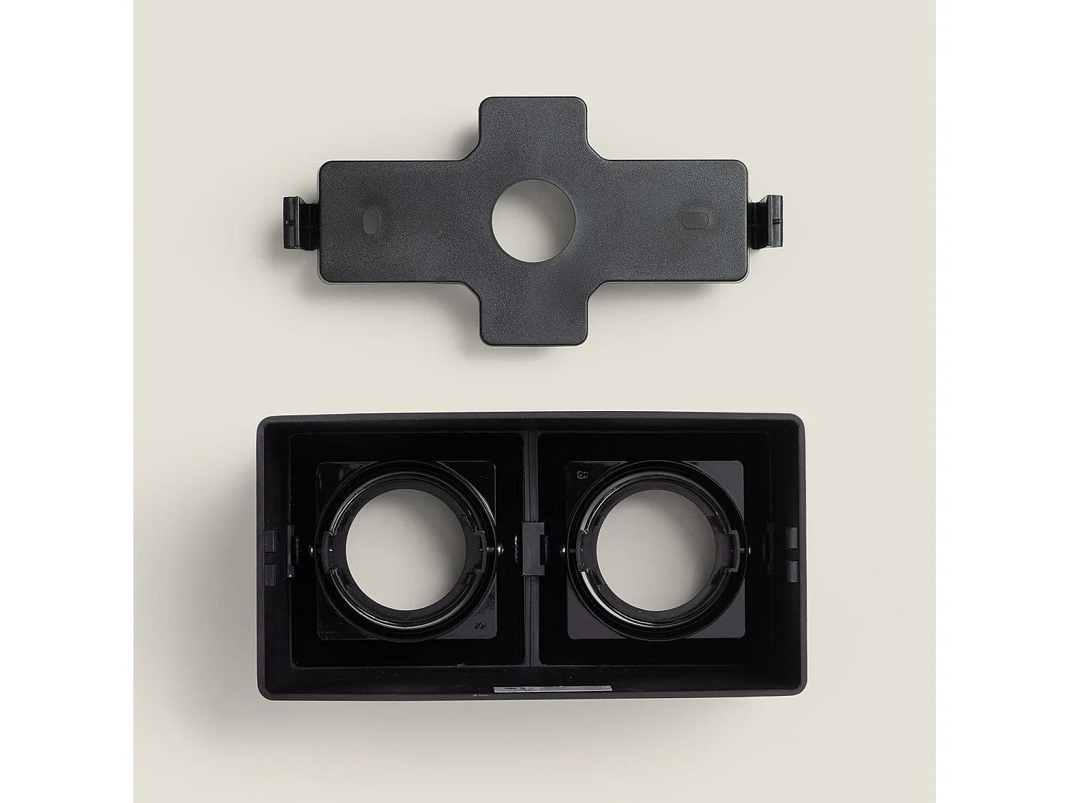 Plafonnier Space Carré Double Noir