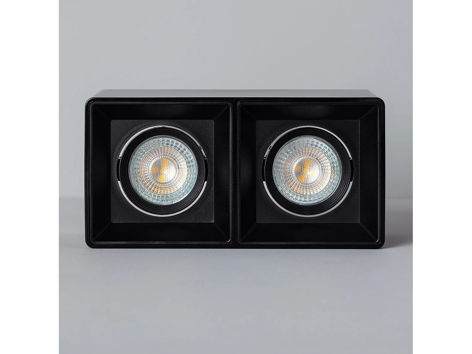 Plafonnier Space Carré Double Noir