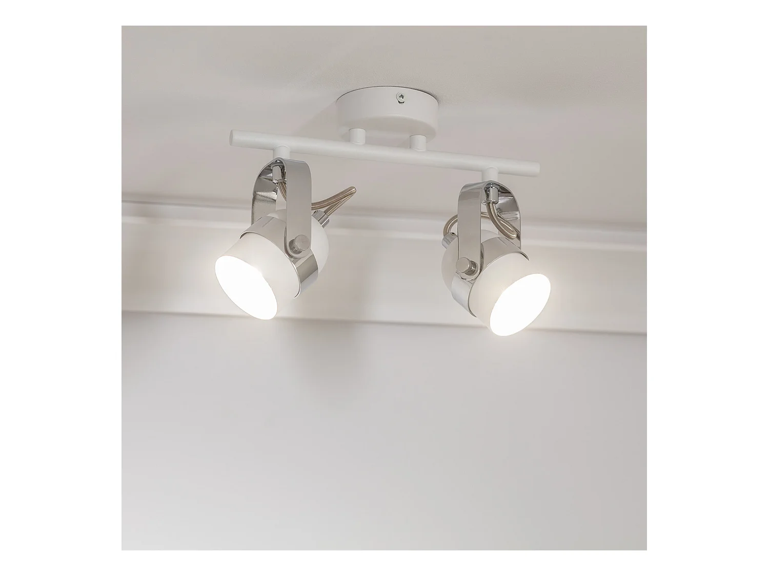 Lámpara de Techo Orientable Aluminio 2 Focos Blanco Sinner Blanco