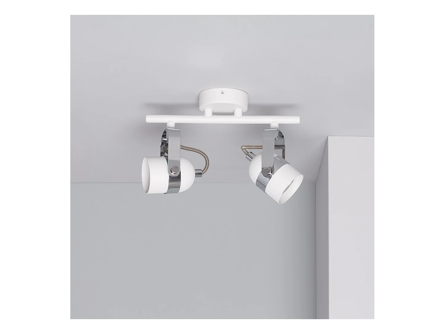 Lámpara de Techo Orientable Aluminio 2 Focos Blanco Sinner Blanco