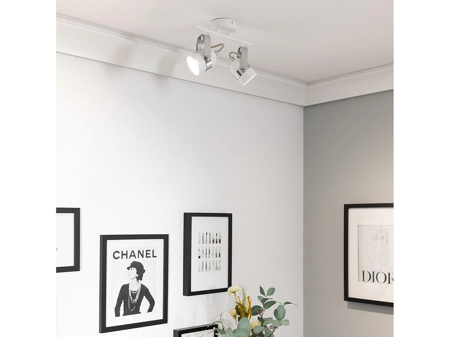 Plafonnier Orientable Aluminium Sinner 2 Spots Blanc Blanc