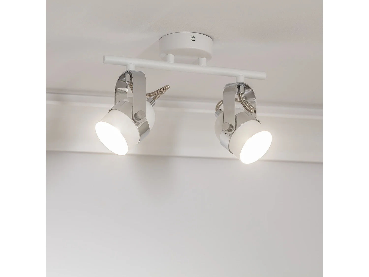 Plafonnier Orientable Aluminium Sinner 2 Spots Blanc Blanc