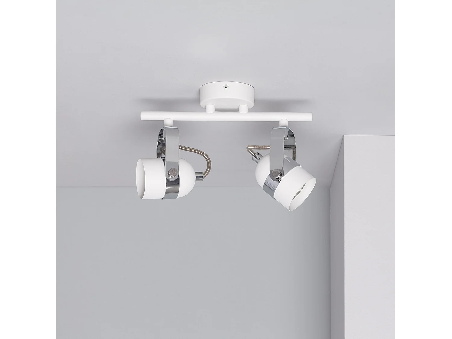 Plafonnier Orientable Aluminium Sinner 2 Spots Blanc Blanc