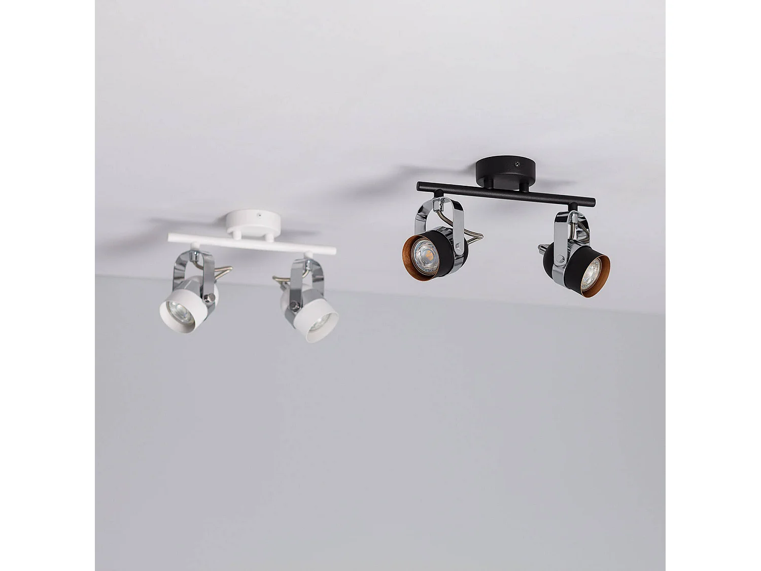 Plafonnier Orientable Aluminium Sinner 2 Spots Blanc Blanc