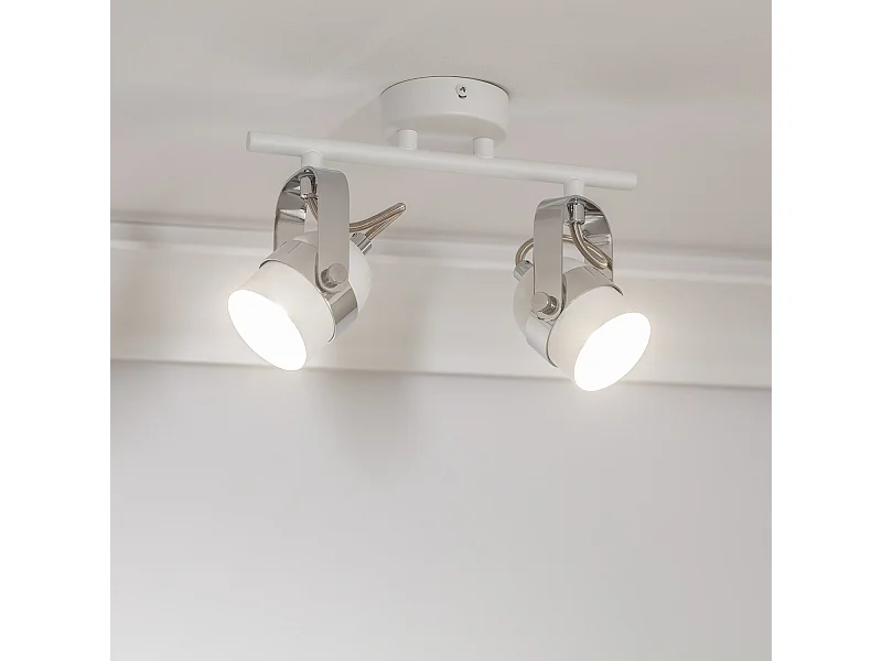 Plafonnier Orientable Aluminium Sinner 2 Spots Blanc Blanc