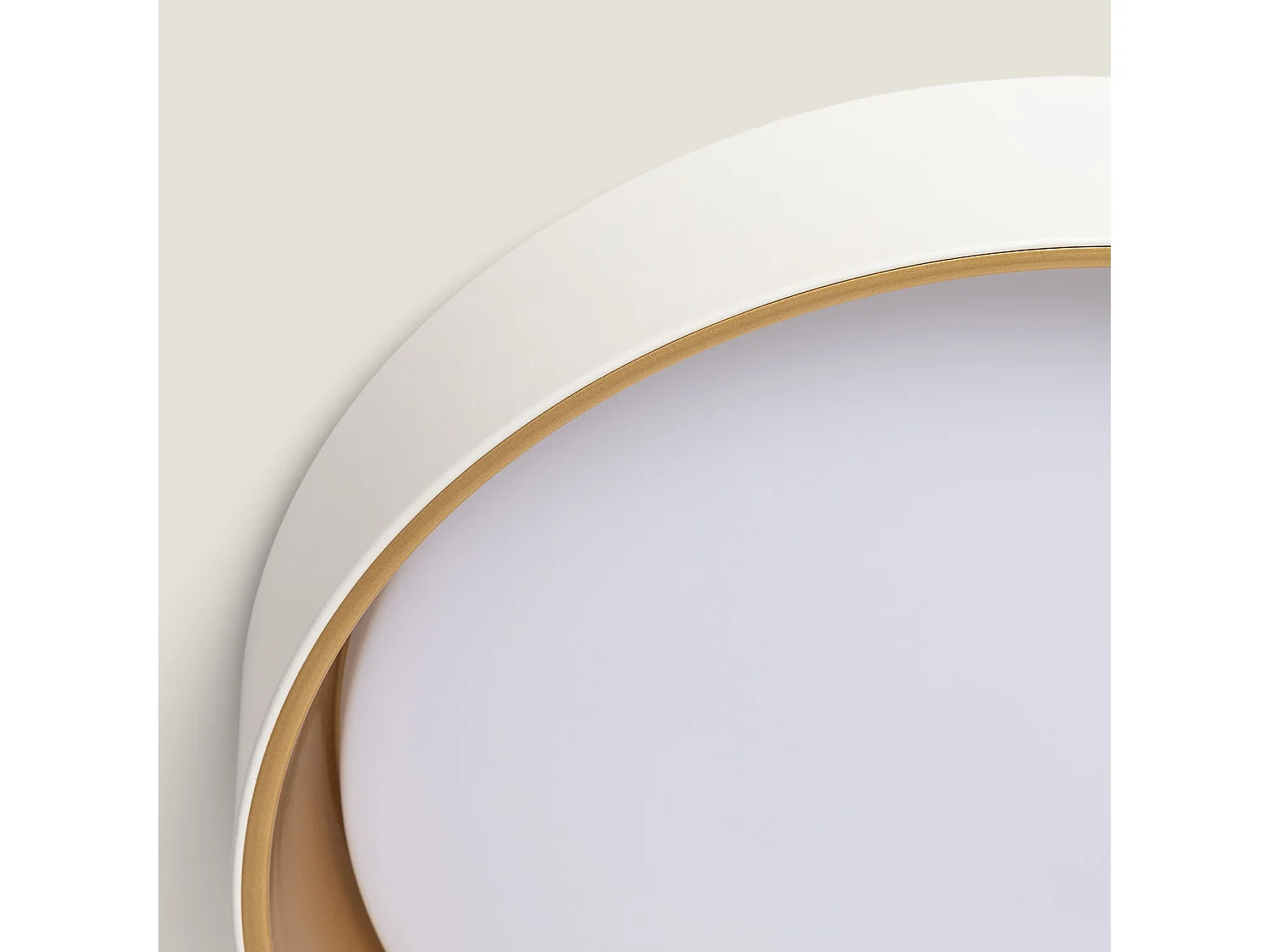 Plafonnier LED Rond Métal 20W CCT Sélectionnable Broadway Ø450 mm Blanc / Or